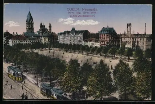 AK Köln, Neumarkt, Strassenbahn