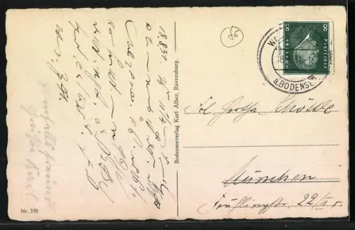 AK Lindau, Zeppelin über der Hafeneinfahrt mit Leuchtturm und Bayrischen Löwen