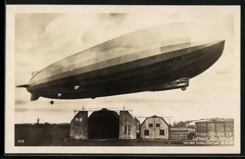 AK Friedrichshafen, Luftschiff Graf Zeppelin vor dem ersten Start im Jahr 1928