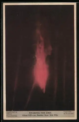 AK Brennendes Luftschiff Zeppelin, 1916