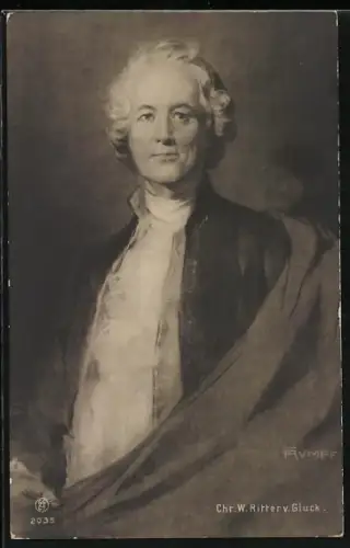Künstler-AK Fritz Rumpf: Portrait des Komponisten Chr. W. Ritter von Gluck