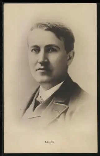 AK Portrait des Erfinders Thomas Edison