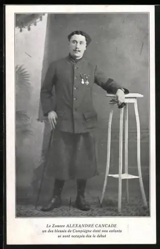 AK La Famille du Rameau d`Olivier, Le Zouave Alexandre Cancade un des blessés de Compiègne