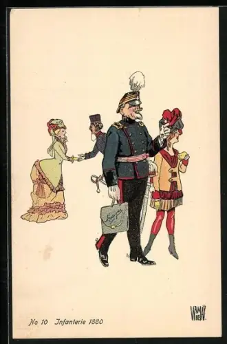 Künstler-AK sign. Wr. de May: Bern, Landes-Ausstellung 1914, Schweizer Infanterie-Soldat mit Fräulein, 1880