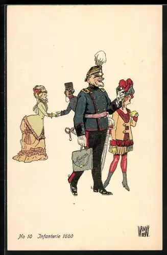 Künstler-AK sign. Wr. de May: Bern, Landes-Ausstellung 1914, Schweizer Infanterie-Soldat mit Fräulein, 1880