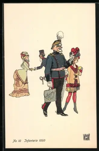Künstler-AK sign. Wr. de May: Bern, Landes-Ausstellung 1914, Schweizer Infanterie-Soldat mit Fräulein, 1880