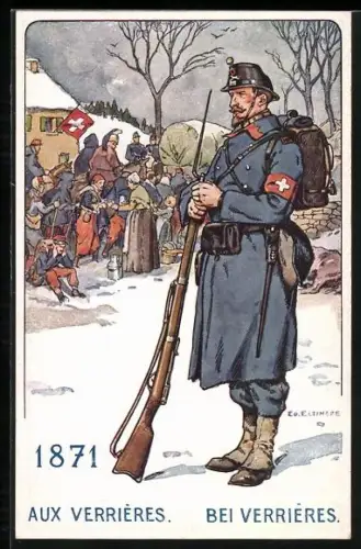 AK Der schweizer Soldat im Laufe der Jahrhunderte, 1871 bei Verrières