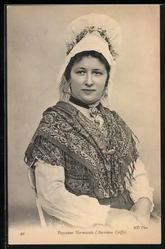 AK Paysanne Normande, ancienne Coiffe