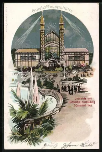 Lithographie Düsseldorf, Industrie- und Gewerbe-Ausstellung 1902, Gutehoffnungshütte