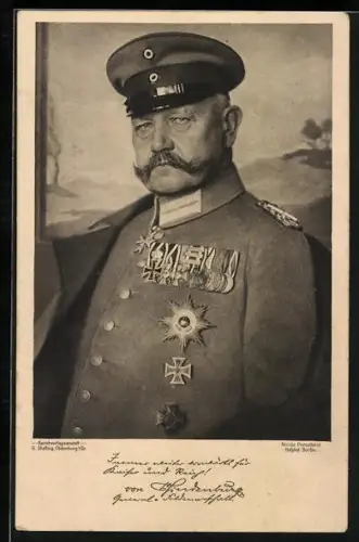 AK Generalfeldmarschall Paul von Hindenburg in Uniform