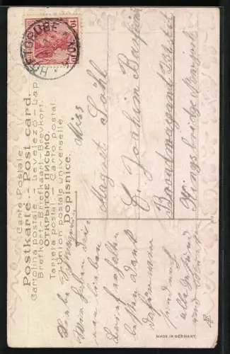 AK Trauernde am Elterngrab