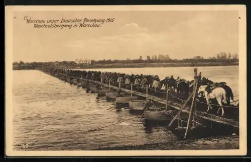 AK Warschau, Weichselübergang unter deutscher Besetzung 1915