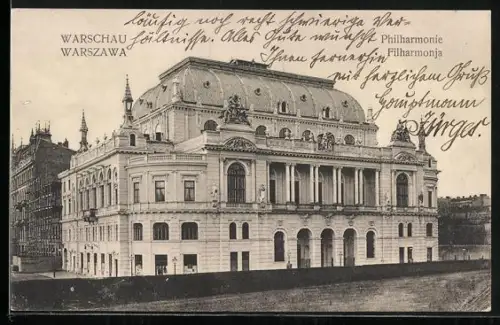 AK Warschau-Warszawa, Philharmonie, Filharmoja