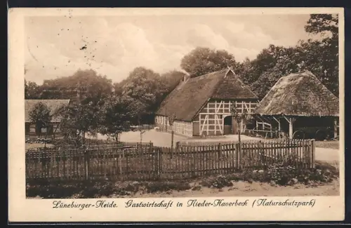 AK Niederhaverbeck / Lüneburger Heide, Gasthof im Naturschutzpark