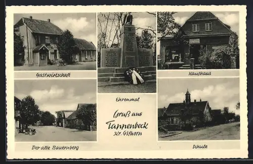 AK Tappenbeck /Gifhorn, Gasthof, Kaufhaus, Schule