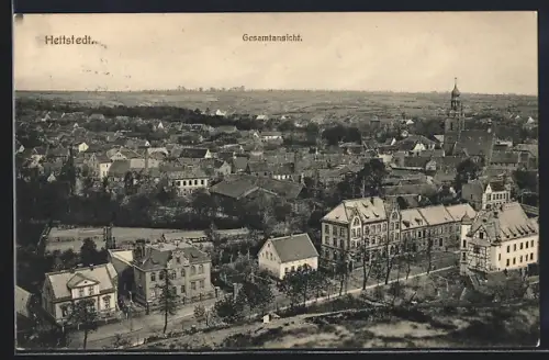 AK Hettstedt / Anhalt, Blick über den Ort
