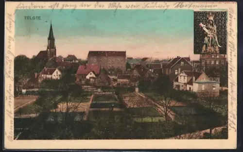 AK Telgte, Stadtansicht mit Kirche