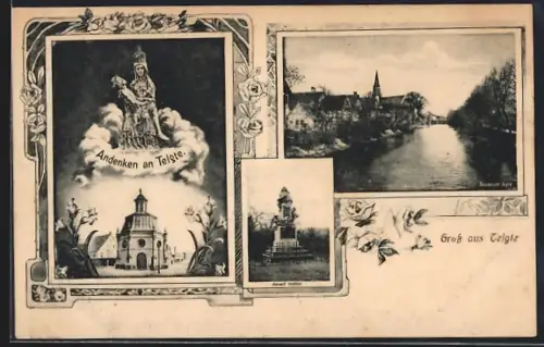 AK Telgte, Wallfahrtskapelle, Denkmal, Flussansicht