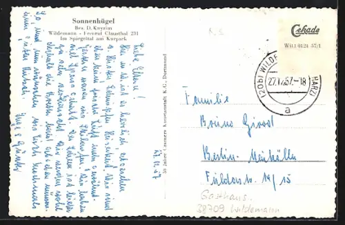 AK Wildemann, Gasthaus Sonnenhügel, Bes. D. Knyrim