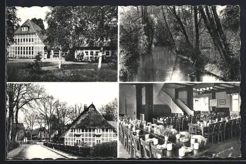 AK Kakenstorf /Tostedt, Gasthaus Landheim Heidehof, Flusspartie