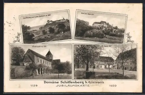 AK Giessen, Gasthaus Domäne Schiffenberg von F. Lyncker, Klosterkapelle