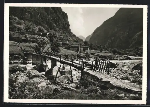 AK Cevio, Reseto, Holzbrücke im Bavonatal