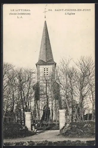 AK Saint-Pierre-en-Port /Seine-Inférieure, L`Église