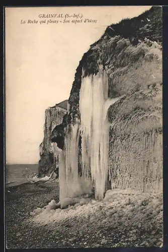 AK Grainval /S.-Inf., La Roche qui Pleure, Son aspect d`hiver