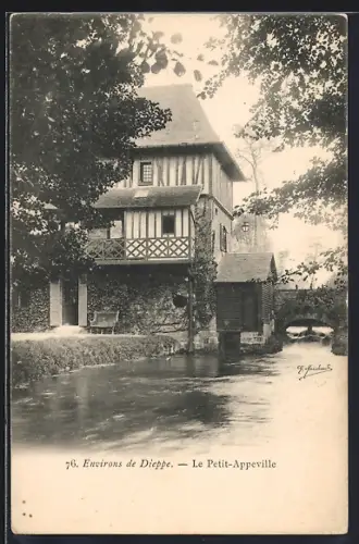 AK Le Petit-Appéville, Maison à colombages au bord de l`eau