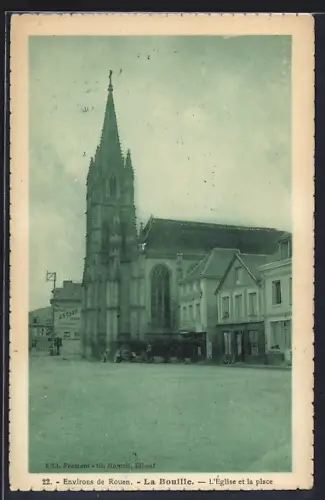 AK La Bouille, L`église et la place
