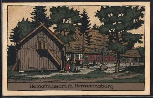 Steindruck-AK Hermannsburg, Heimatmuseum