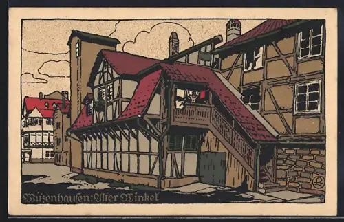 Steindruck-AK Witzenhausen, Alter Winkel