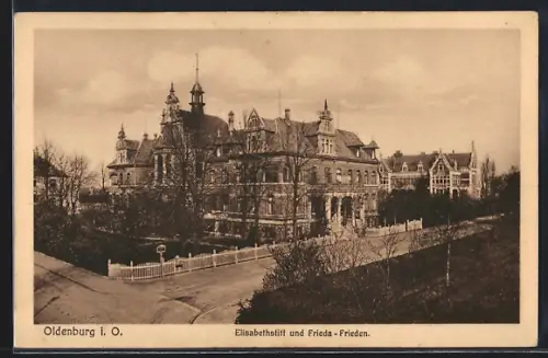 AK Oldenburg i. O., Elisabethstift und Frieda-Frieden