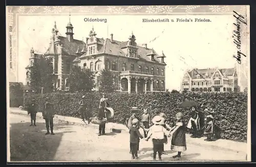 AK Oldenburg / O., Elisabethstift und Friedas Frieden