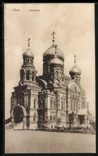 AK Libau, Blick auf die Kathedrale