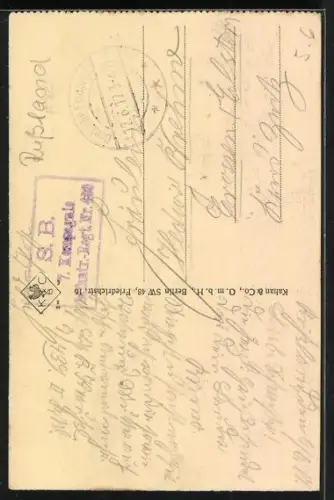 AK Mitau, Partie am Wasser, Blick zum Kirchturm