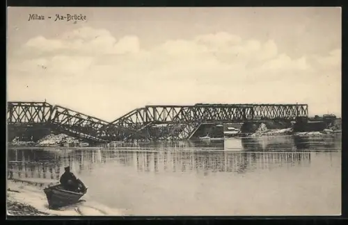 AK Mitau, Aa-Brücke nach Einsturz