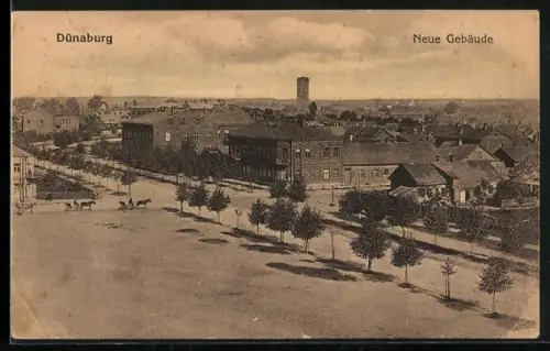 AK Dünaburg, Strassenpartie aus der Vogelschau