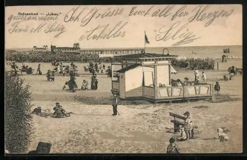 AK Libau, Strandleben an der Ostsee