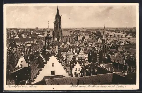 AK Frankfurt am Main, Blick vom Rathausturm nach Osten