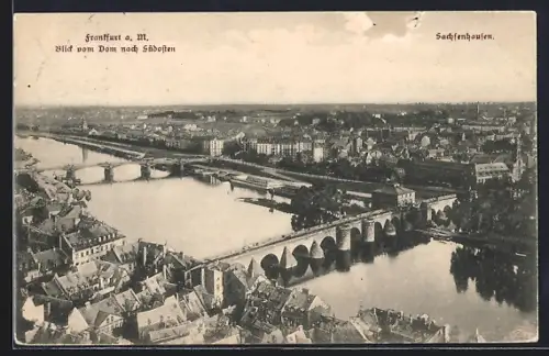 AK Frankfurt a. M., Blick vom Dom nach Sachsenhausen