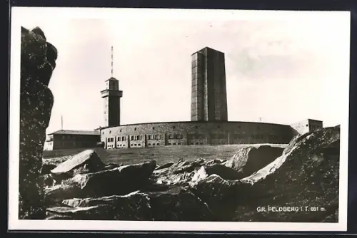 AK Gr. Feldberg i. T., Funkturm und Aussichtsturm