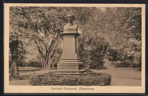AK Oldenburg / O., Herbart-Denkmal