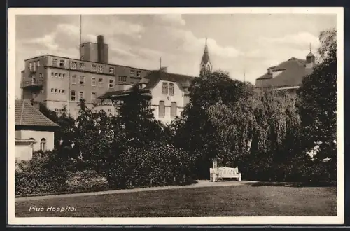 AK Oldenburg / O., Pius Hospital, Gartenansicht