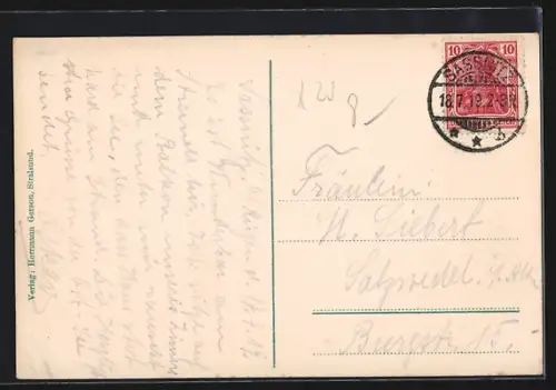 AK Stralsund, Überfahrt nach Rügen mit dem Trajektschiff