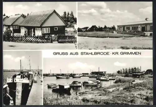 AK Stahlbrode /Kr. Grimmen, Gasthaus, Boots-Hafen