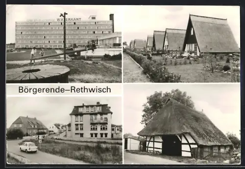 AK Börgerende-Rethwisch /Bad Doberan, FDGB Erholungsheim Waterkant, Häuser mit Reetdächern
