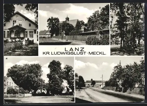 AK Lanz /Ludwigslust, Geburtshaus von Friedrich Ludwig Jahn, Jahndenkmal, Dorfanger und Dorfstrasse