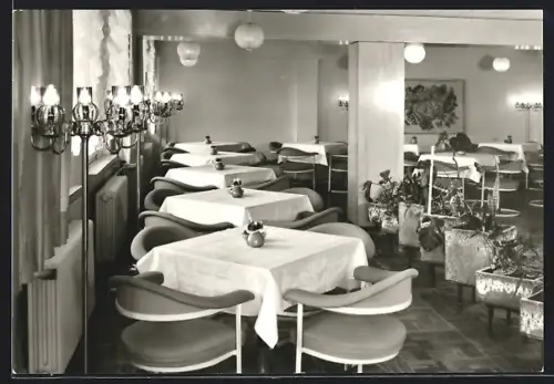 AK Heubach /Thür. Wald, FDGB-Erholungsheim Hermann Duncker, Café