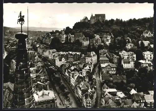 AK Marburg an der Lahn, Ortsansicht mit Schloss